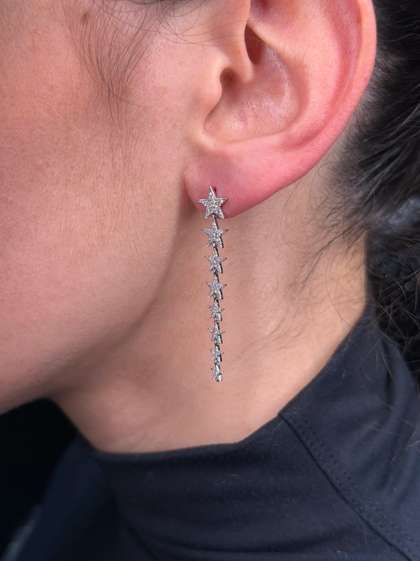 Ladies Ascending Star Diamond Earrings