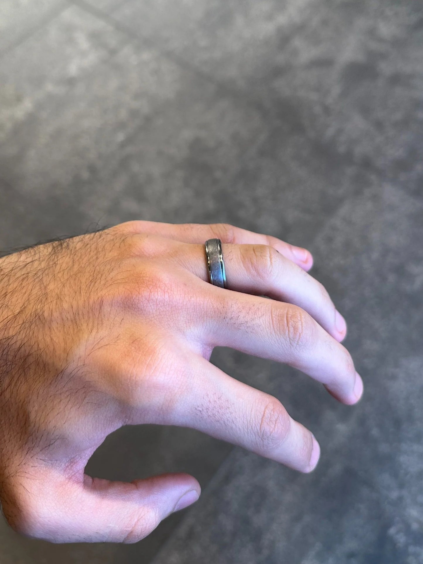 Men’s Scratched Design Wedding Band