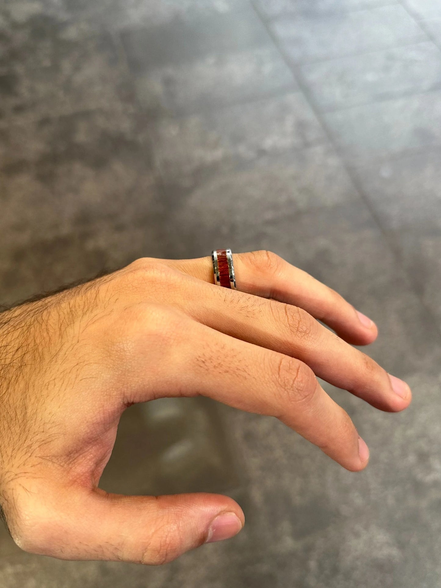 Men’s Wood with Cobalt Wedding Band