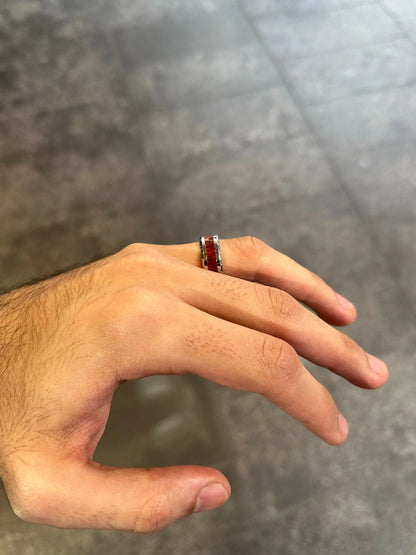Men’s Wood with Cobalt Wedding Band