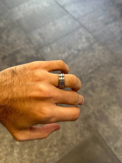 Men’s Two Row Titanium Polished Wedding Band