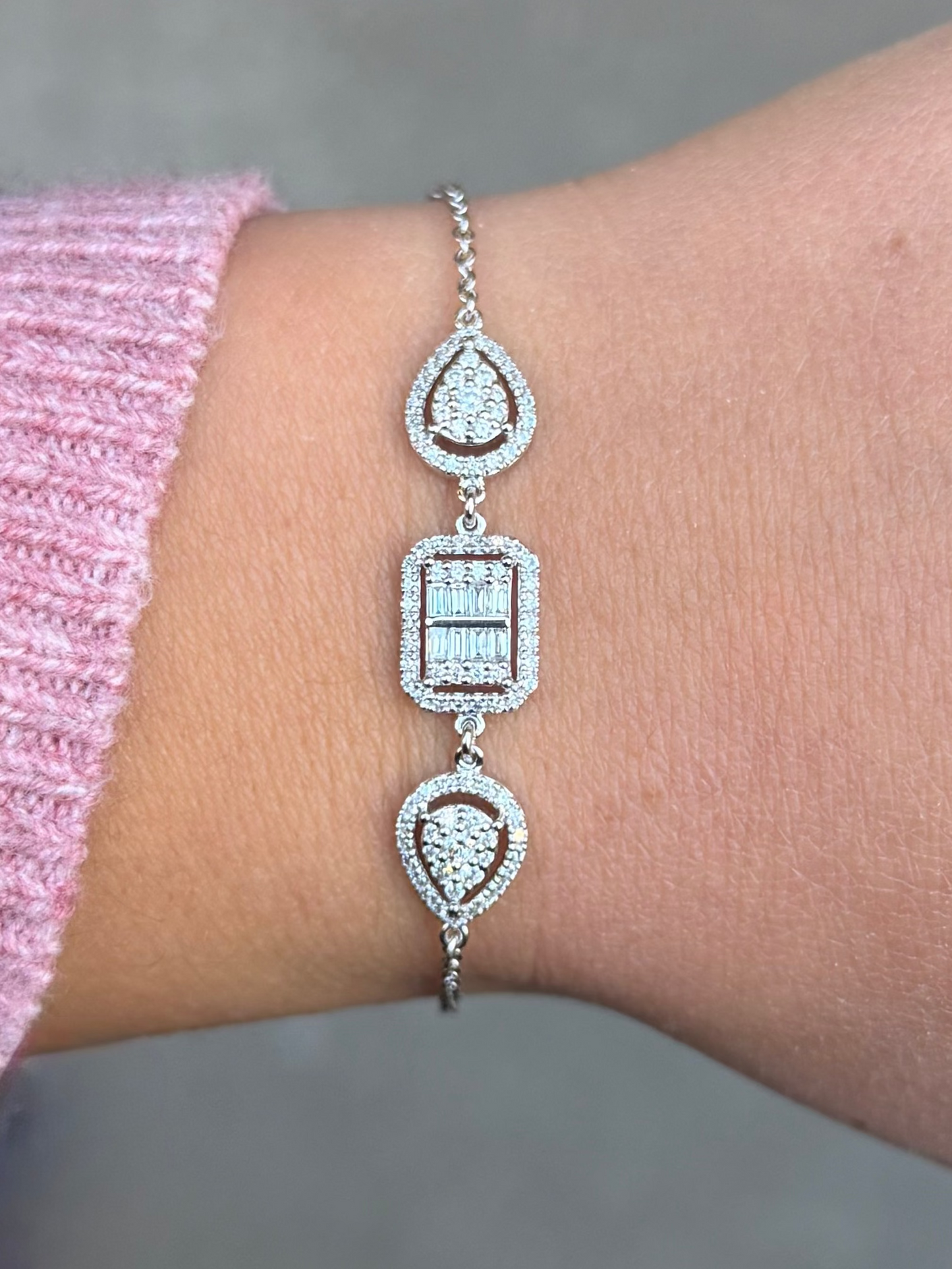 Ladies 3 Shape Diamond Bracelet