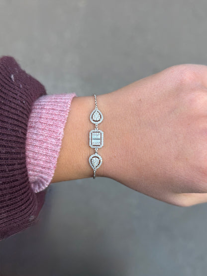 Ladies 3 Shape Diamond Bracelet