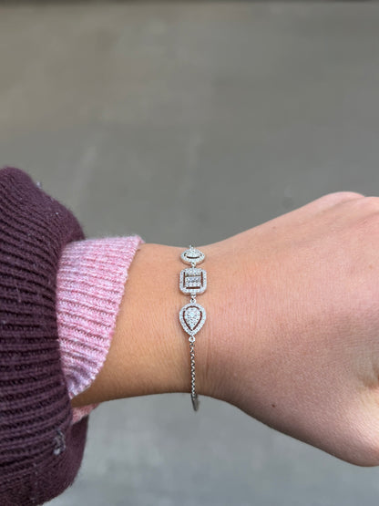 Ladies 3 Shape Diamond Bracelet