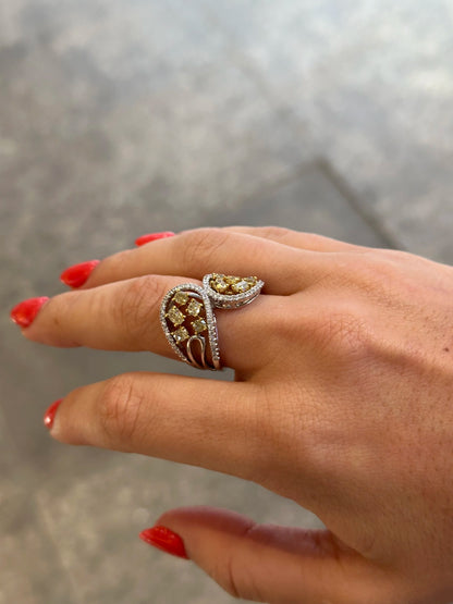Ladies Yellow Diamond Cocktail Ring