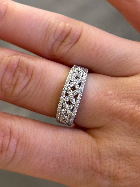 Ladies Split Round Diamond Half Band