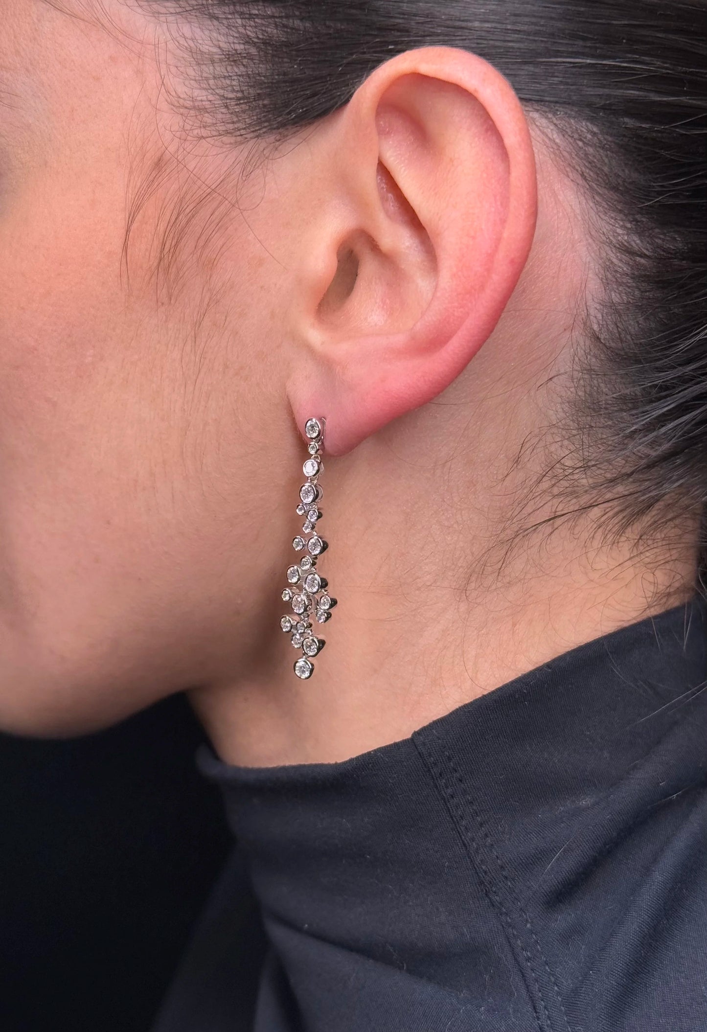 Ladies Bezel Diamond Earrings