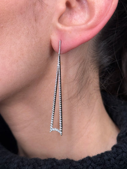 Ladies Dangling Hallow Fancy Triangle Earrings