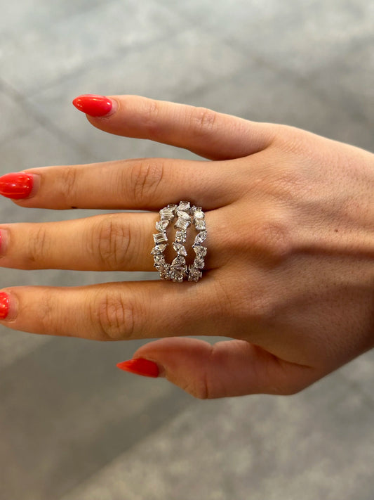 Ladies Spaced Multi- Shaped Diamond Ring