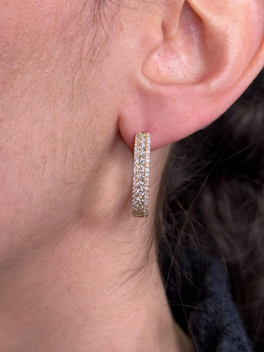 Ladies Three Row Oval Shape Hoops