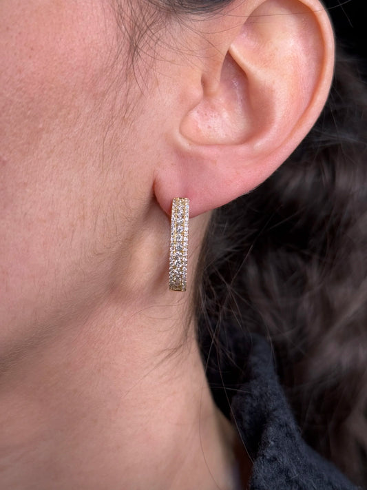 Ladies Three Row Oval Shape Hoops