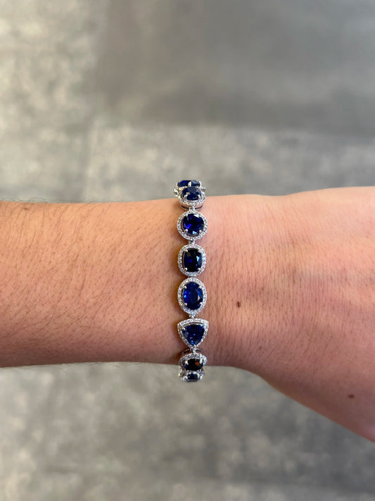 Ladies Large Multi-Shaped Sapphire Bracelet