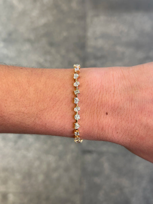 Ladies Multishaped Diamond Bracelet