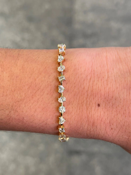 Ladies Multishaped Diamond Bracelet
