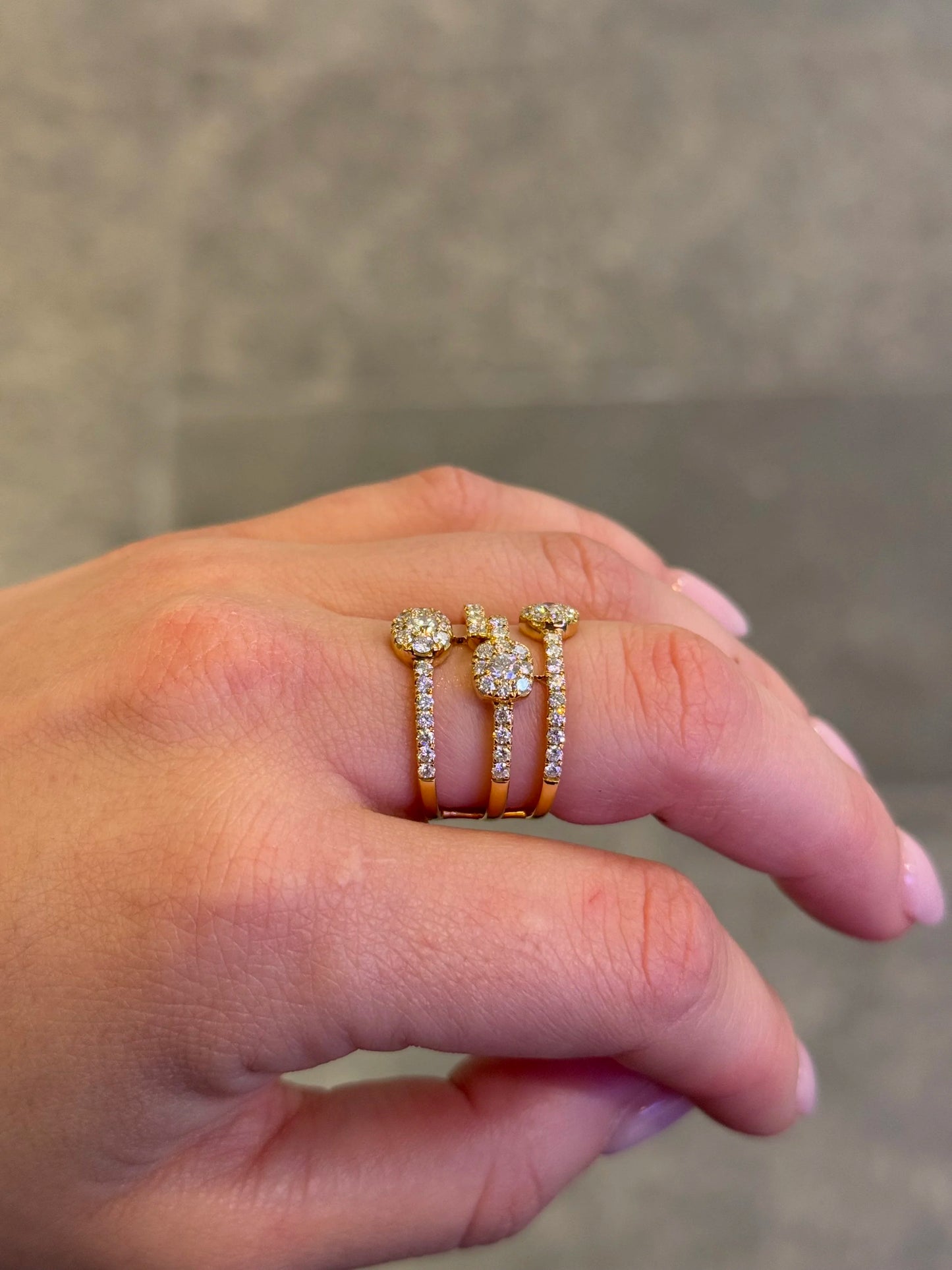 Ladies Round, Oval, and Princess Cluster Diamond Ring