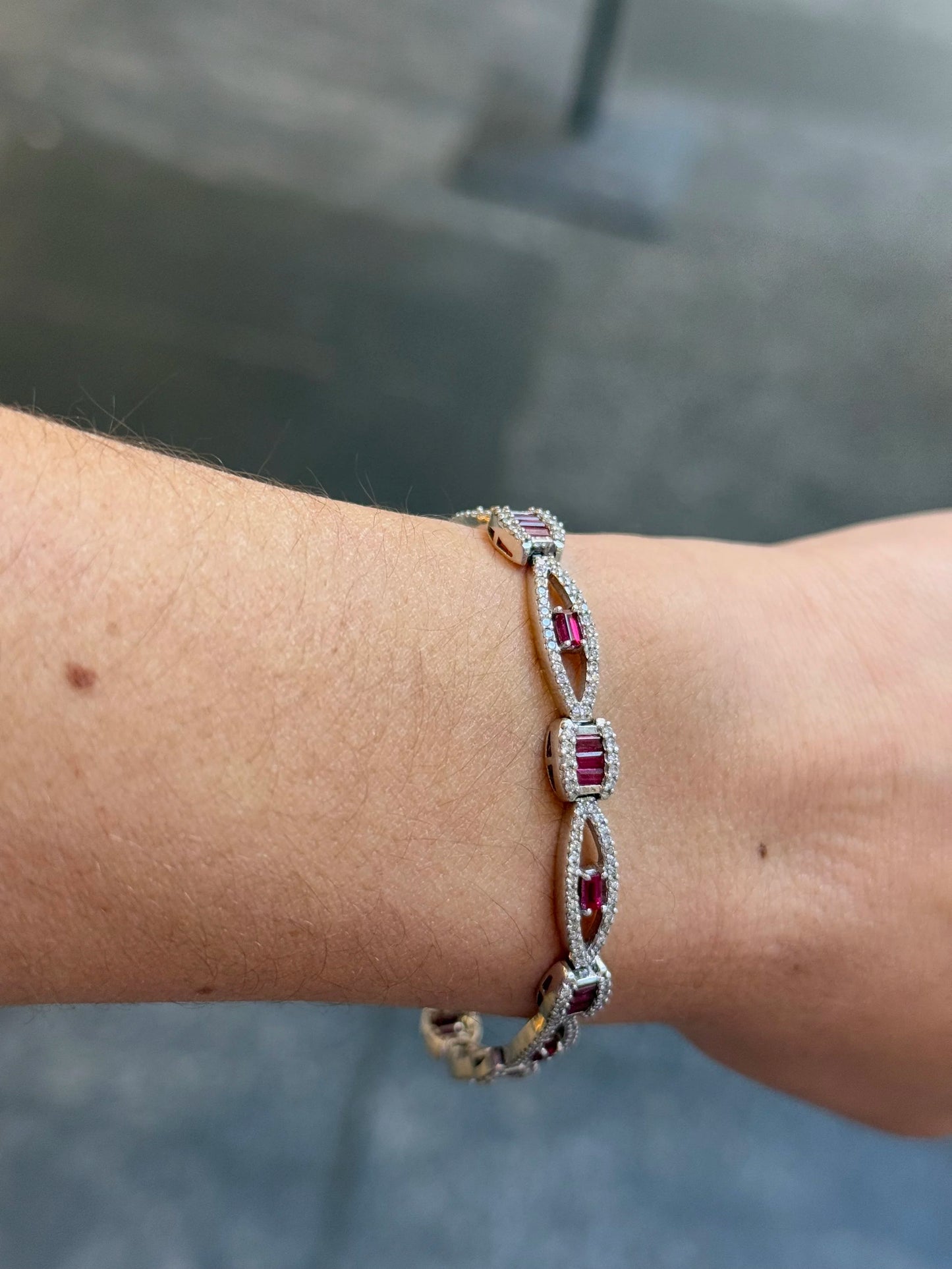 Ladies Fancy Ruby and Diamond Bracelet