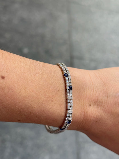 Ladies Double Tennis Sapphire and Diamonds Bracelet