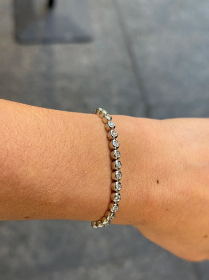 Ladies Adjustable Bezel Set Bracelet