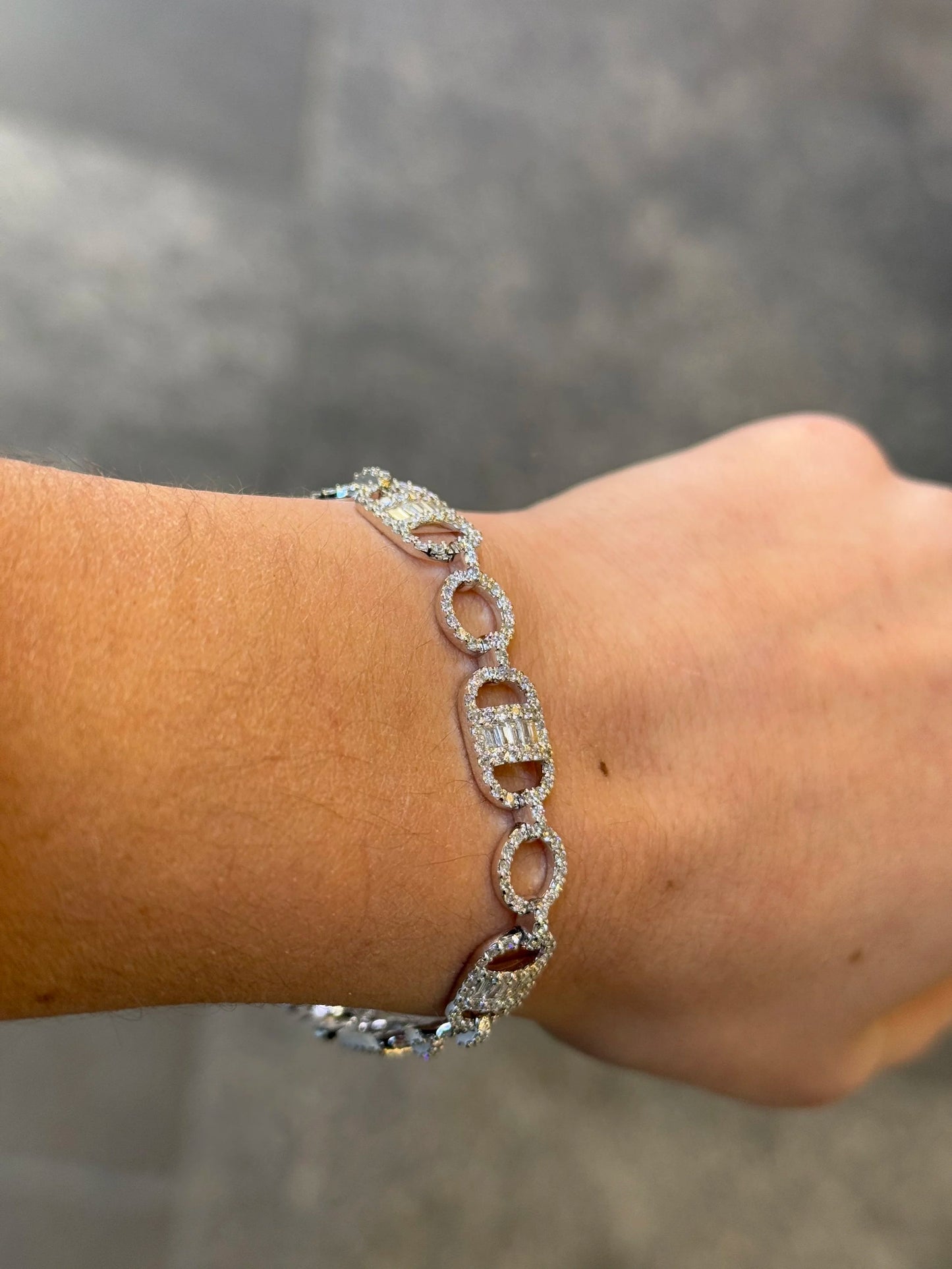 Ladies Spaced Out Multishaped Diamond Bracelet