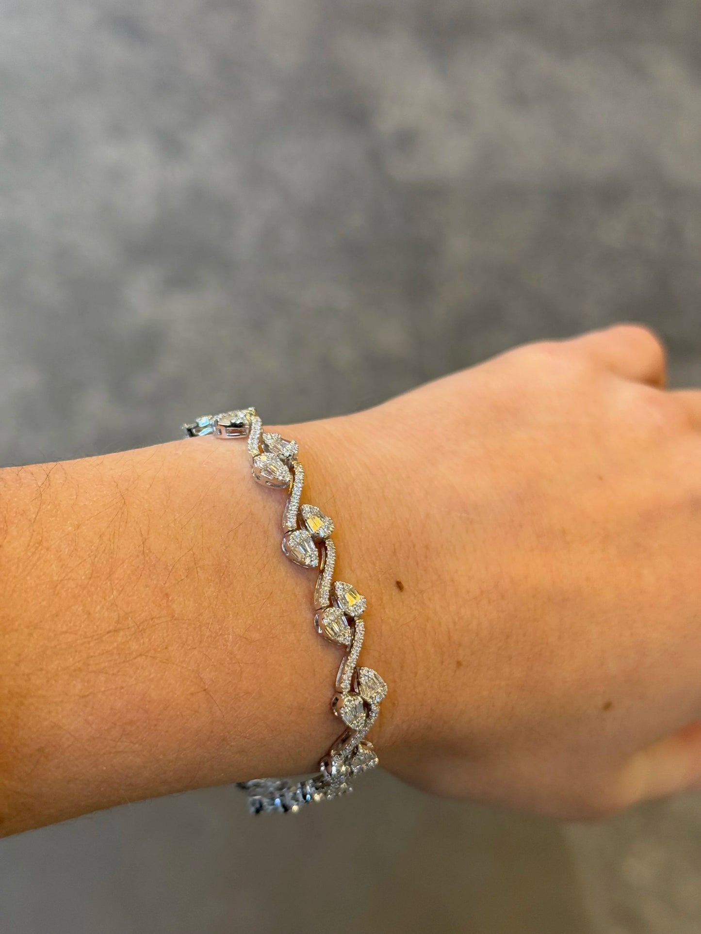 Ladies Round and Baguette Diamond Bracelet