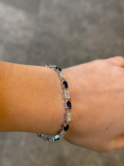 Ladies Diamond and Sapphire Bracelet