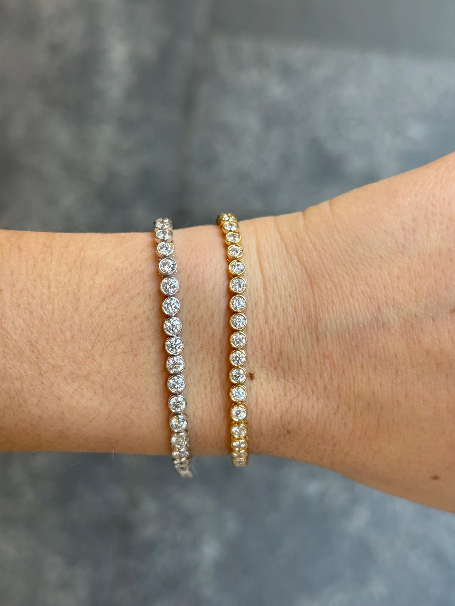 5ct Lab Grown Bezel Set Tennis Bracelet