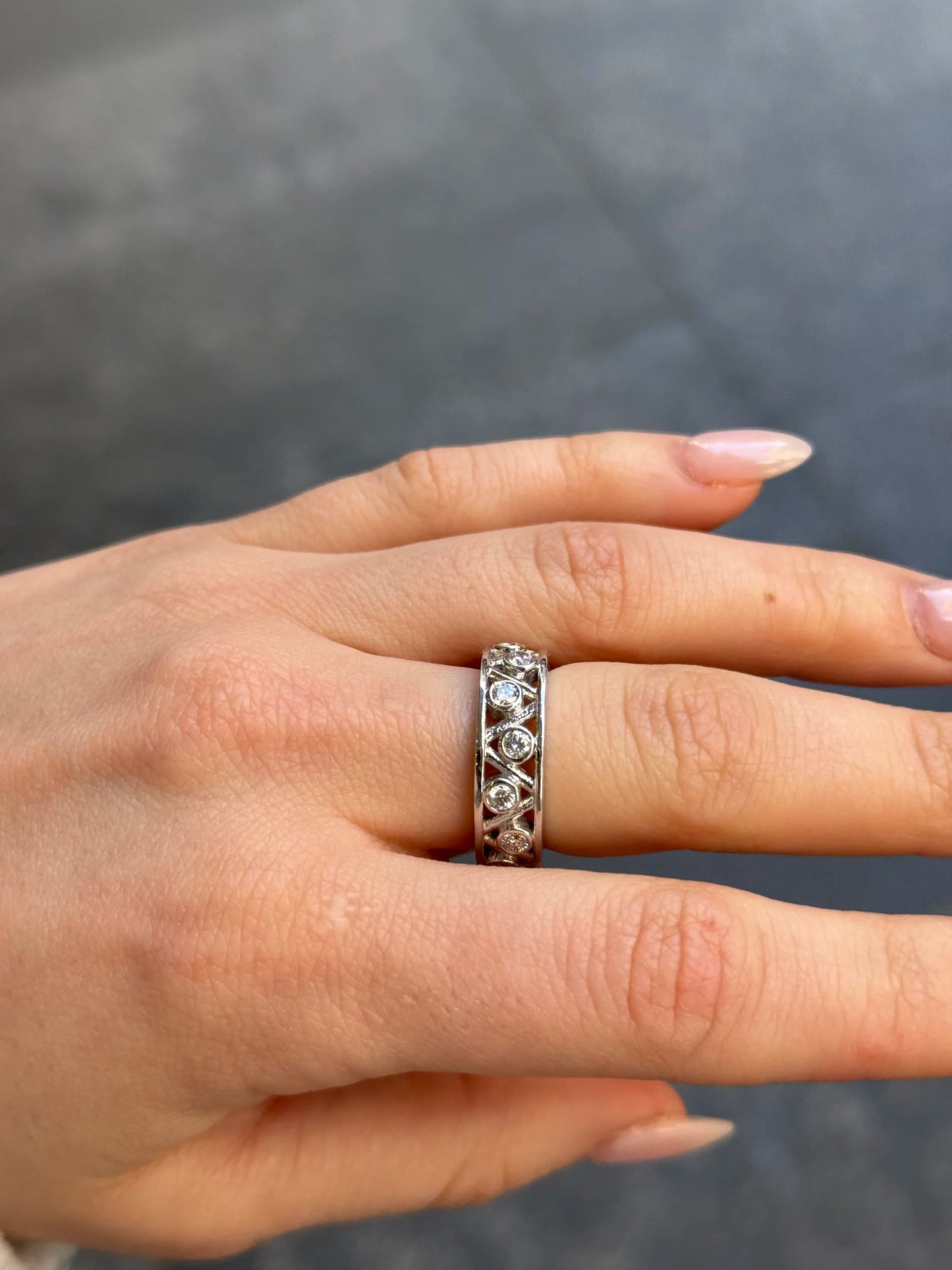 Ladies Spaced Out Bezel Set Band