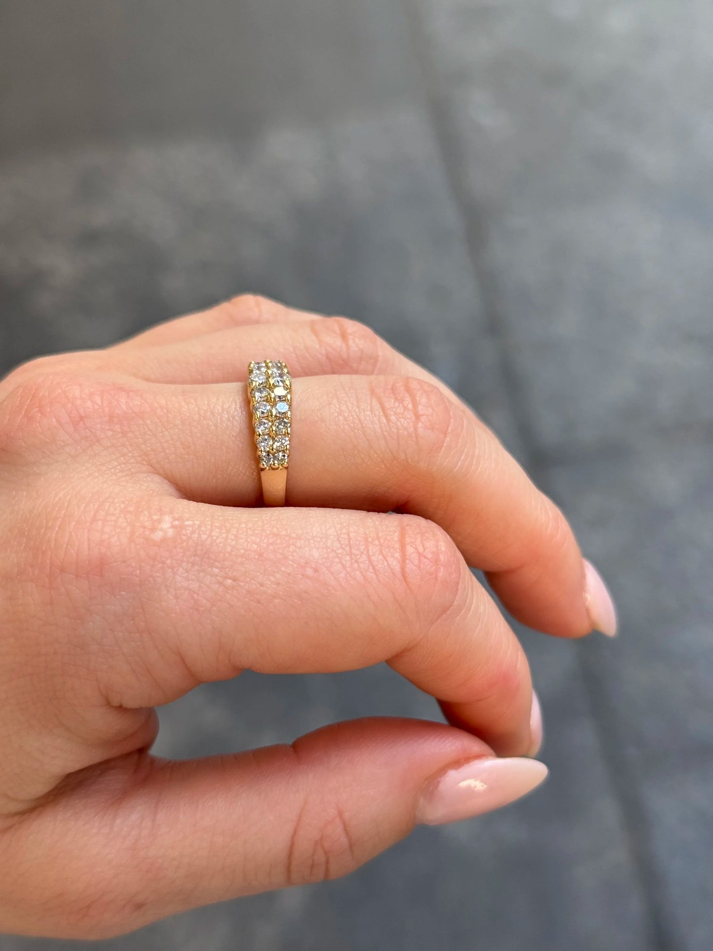Ladies Double Row Graduated Diamond Ring