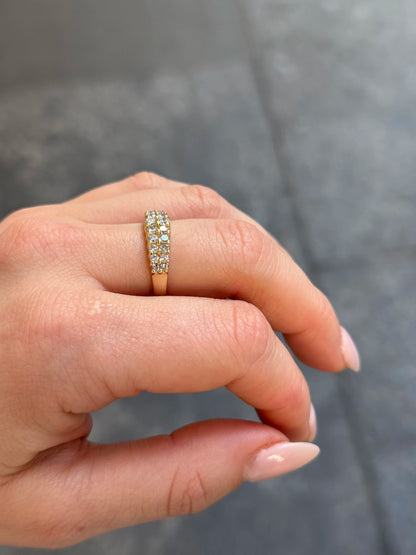 Ladies Double Row Graduated Diamond Ring