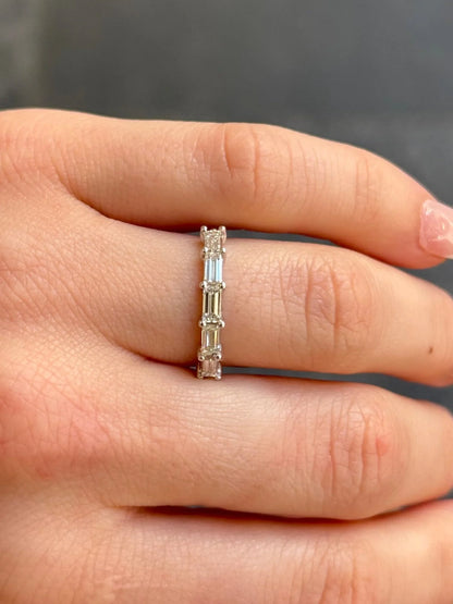 Ladies East to West Baguette Wedding Band