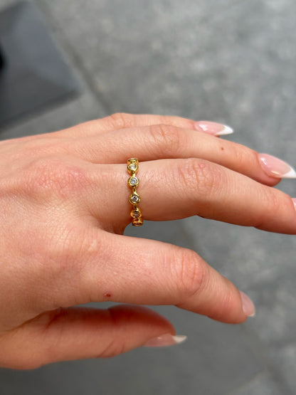 Ladies Yellow Gold Bezel Set Diamond Ring