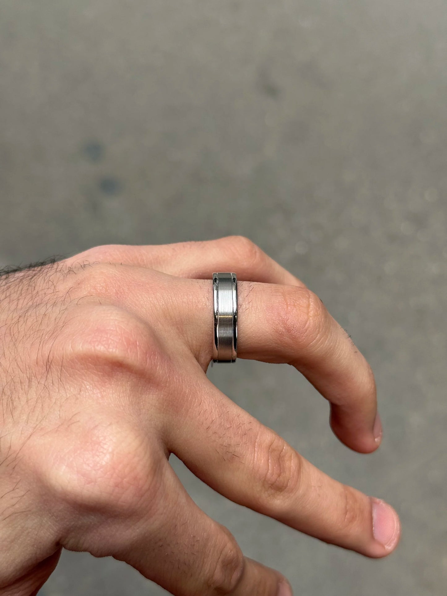 Men's Flat Matte and Polish Finish Wedding Band