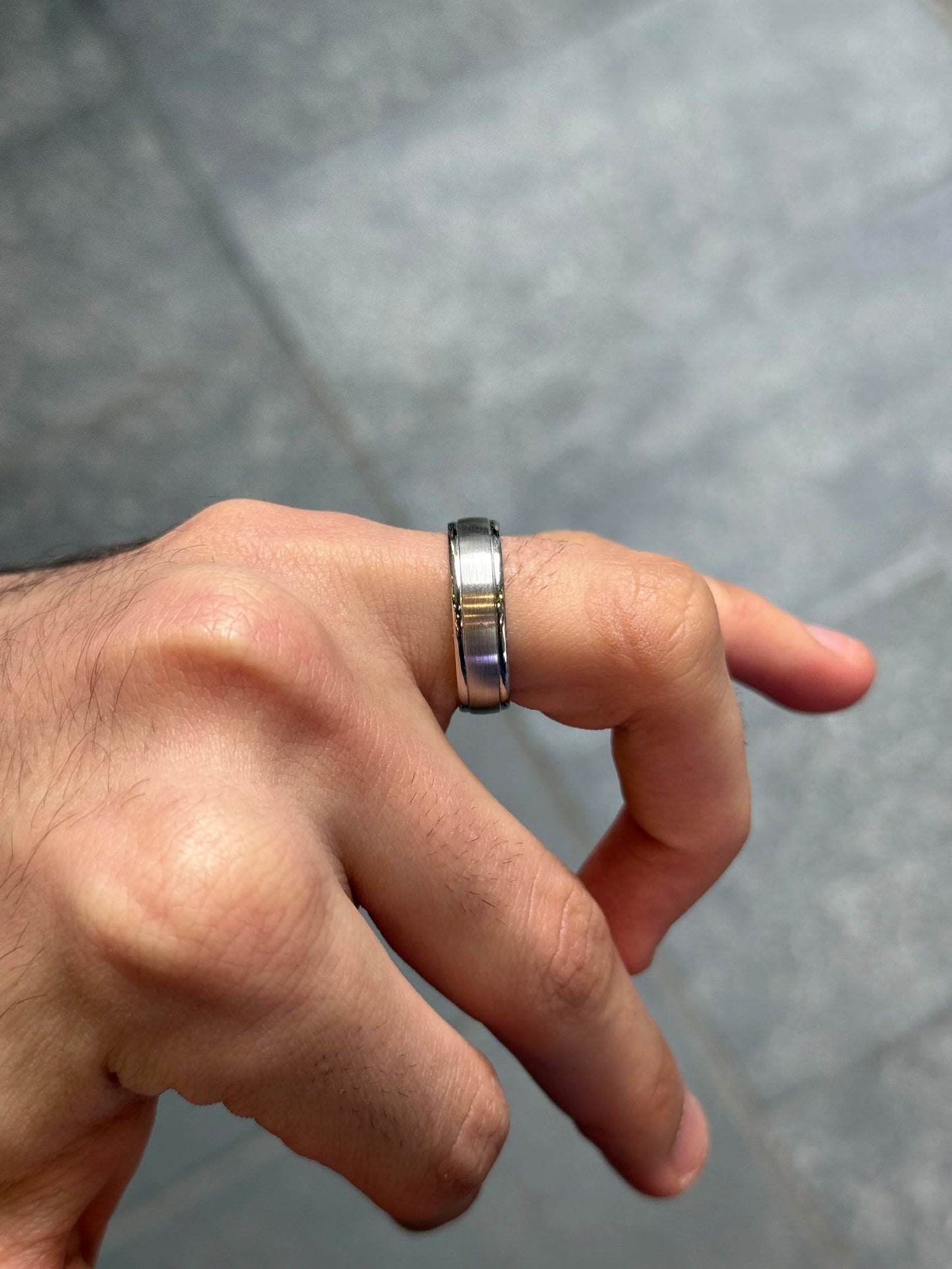Men's Dome Matte and Polish Finish Wedding Band