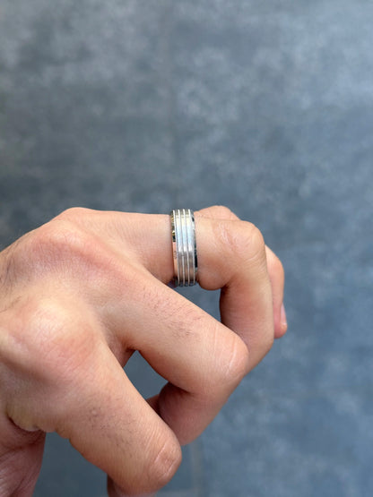 Men's Beveled Matte and Polish Finish Wedding Band