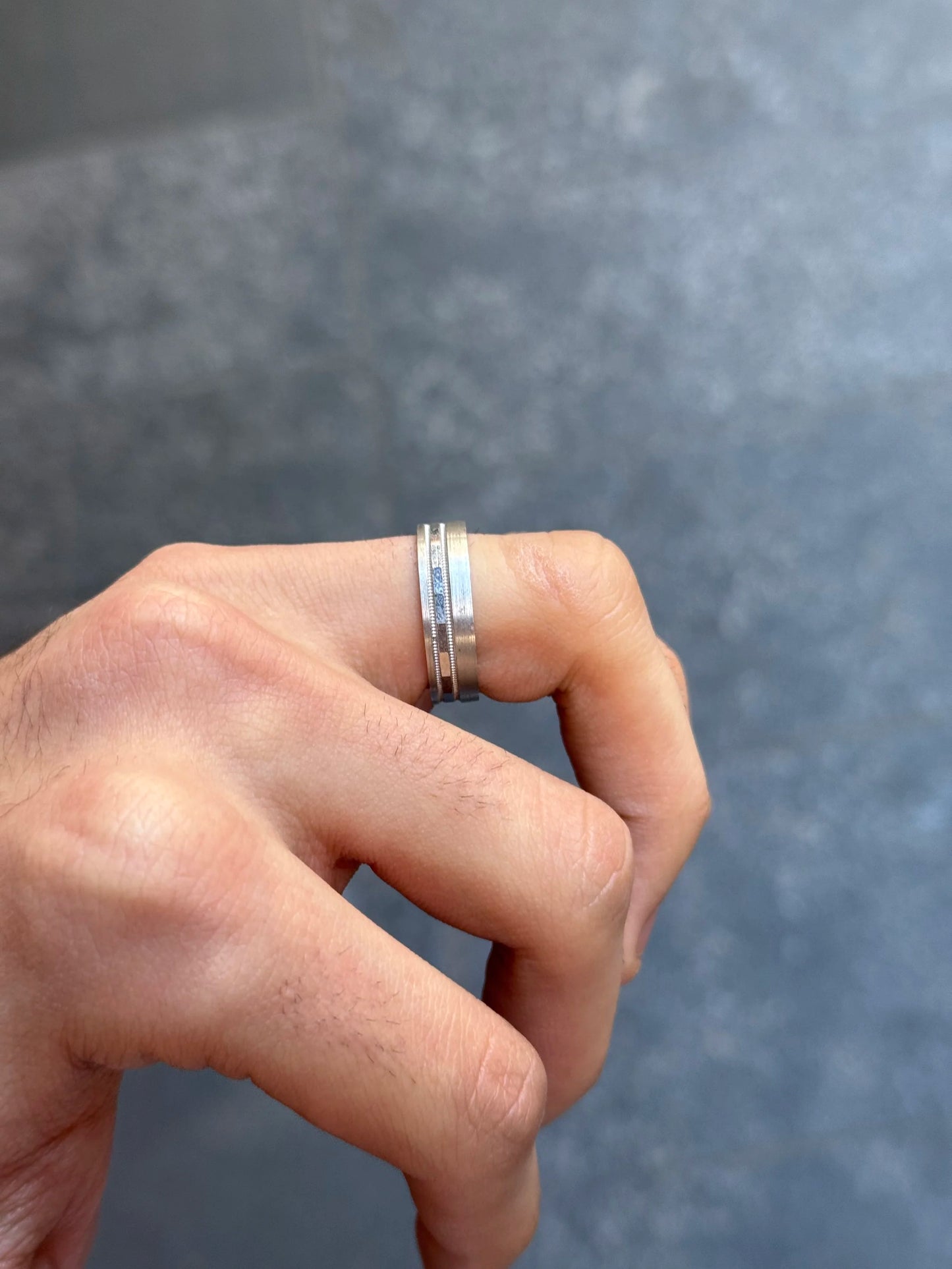 Men's Flat Beveled Matte Finish Wedding Band