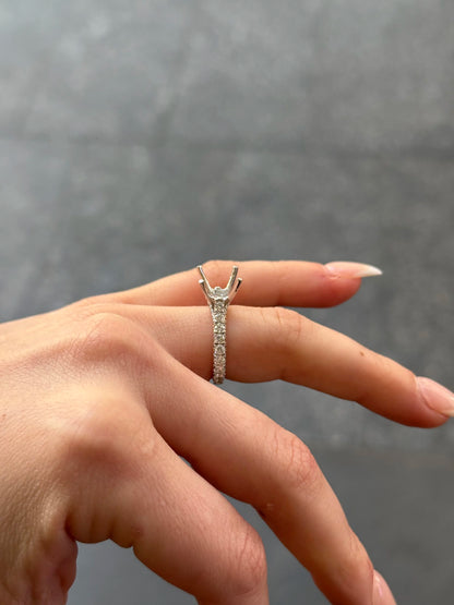 Ladies Three Sided Diamond Engagement Ring