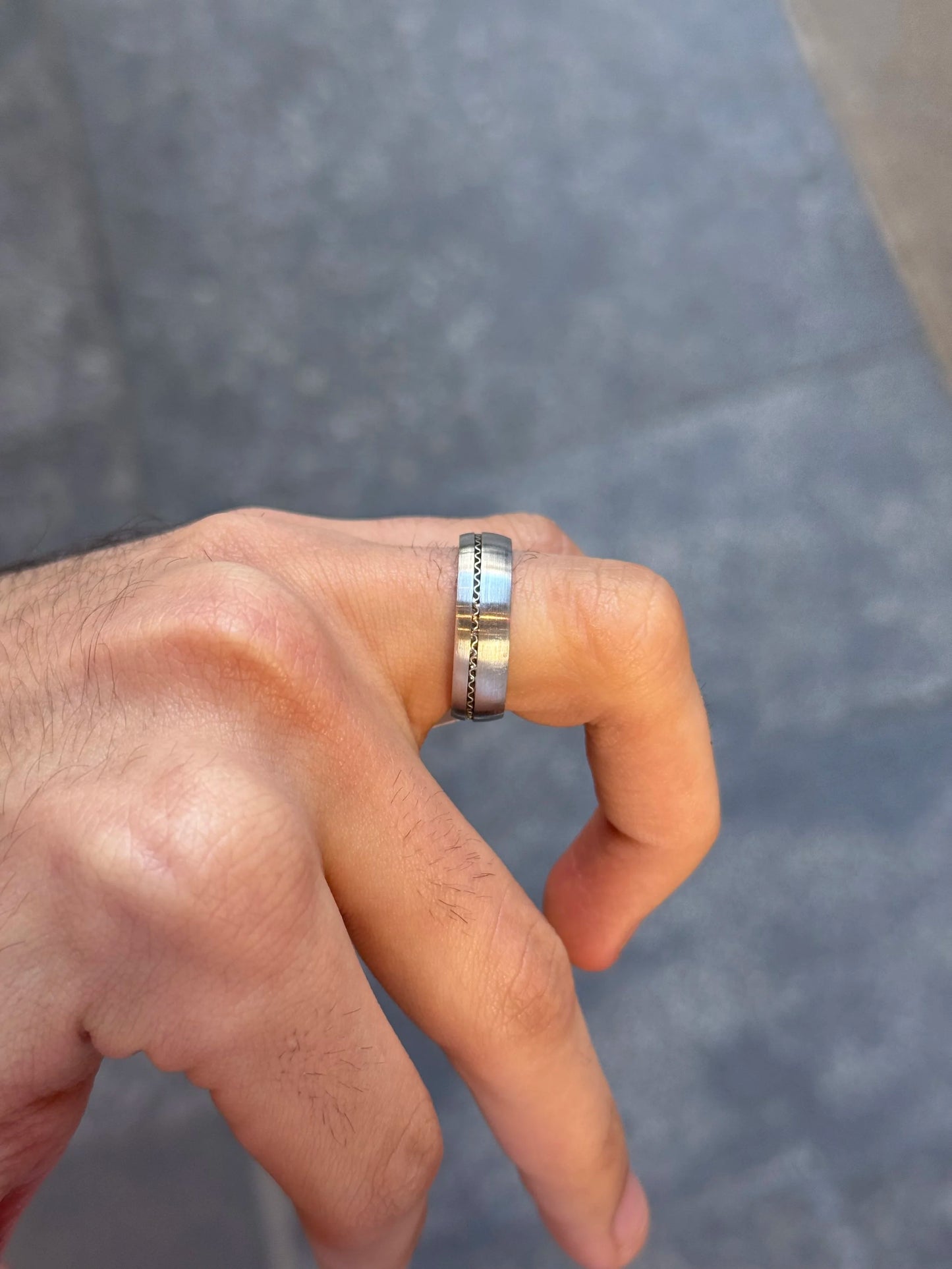 Men's Matte Finish Cable Design Wedding Band