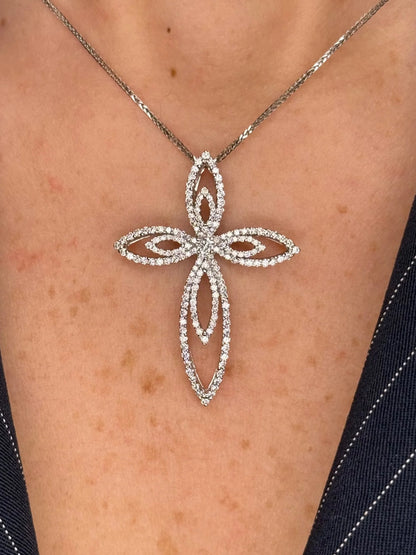 Ladies Spaced out Diamond Cross
