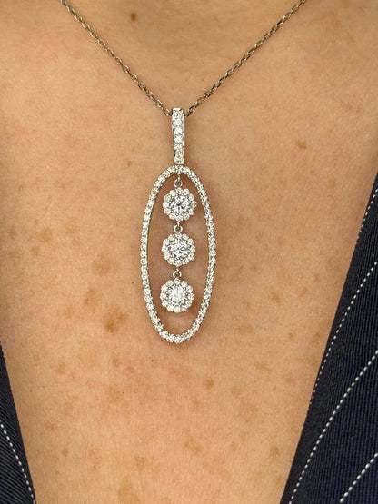 Ladies Spaced Out Halo Pendant