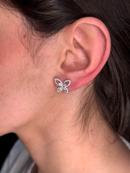 Ladies Spaced Out Butterfly Diamond Earrings