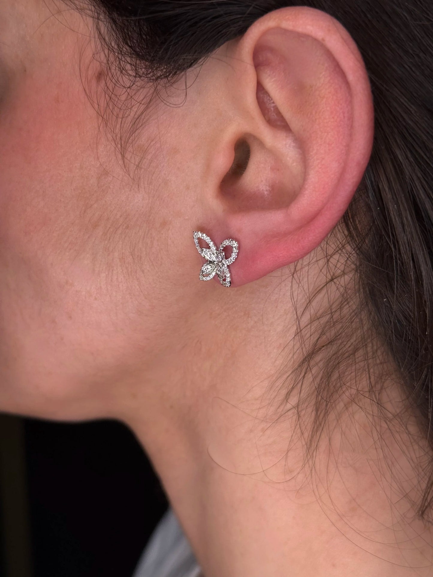 Ladies Spaced Out Butterfly Diamond Earrings