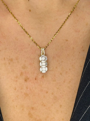 Ladies Marquise and Princess Cut Diamond Pendant