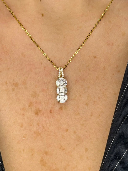 Ladies Marquise and Princess Cut Diamond Pendant
