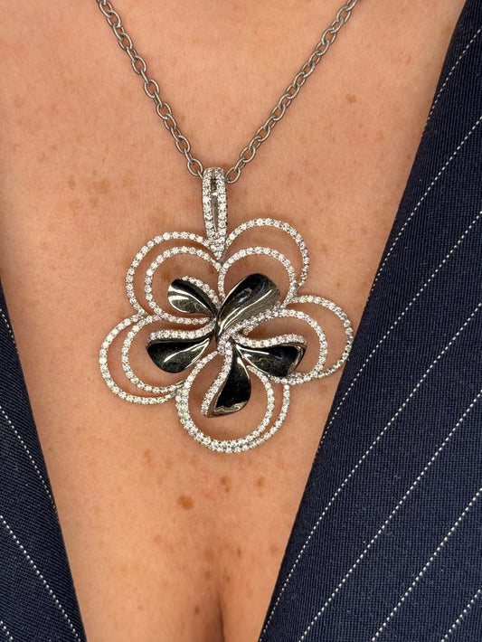 Ladies Spaced Out Large Flower Pendant