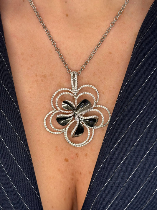 Ladies Spaced Out Large Flower Pendant