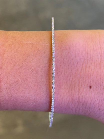 Ladies Thin Diamond Bangle