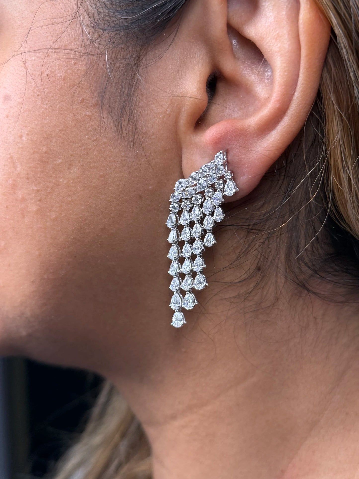 Ladies Graduated Dangling Fancy Gala Earrings