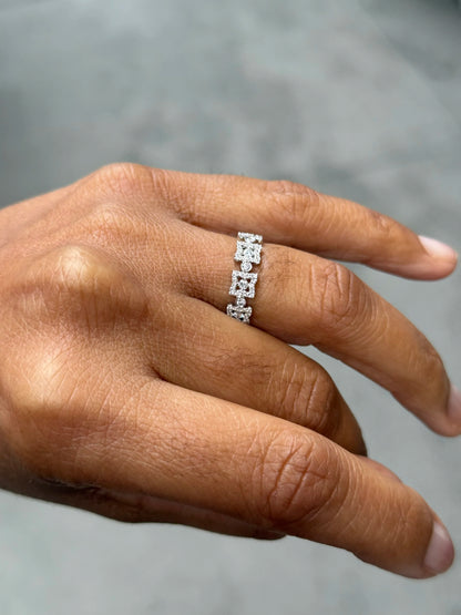Ladies Square Shape Diamond Band