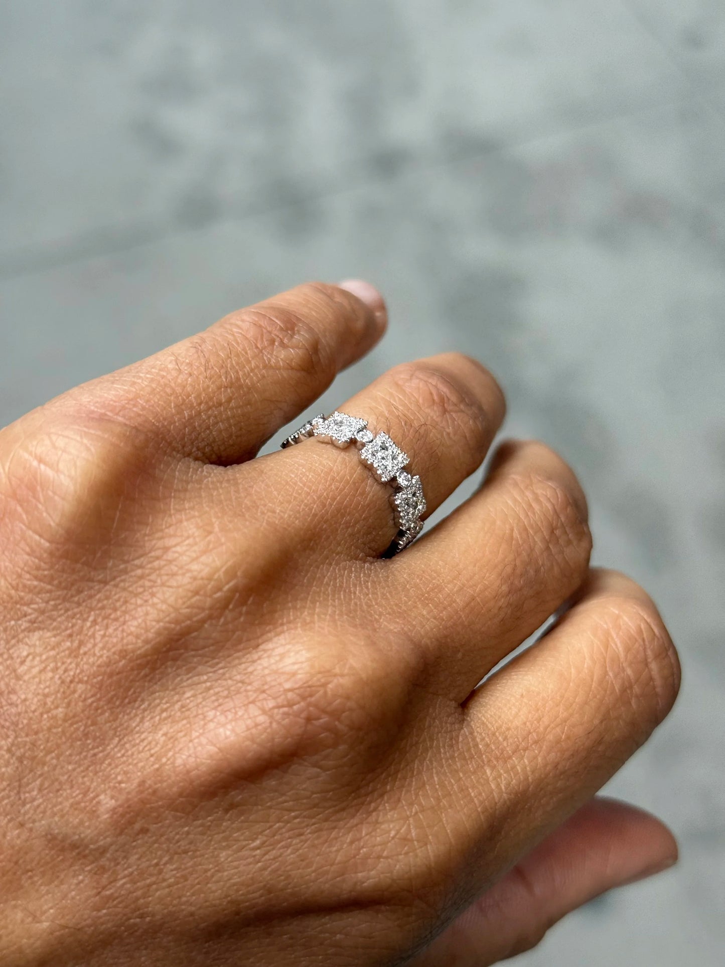 Ladies Square Shape Diamond Band