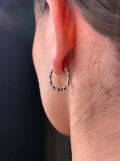 Ladies Braided Diamond Huggie